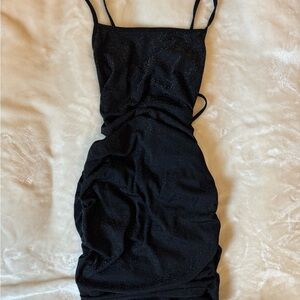 SHEIN SXY Criss Cross Tie Backless Glitter Summer Dress